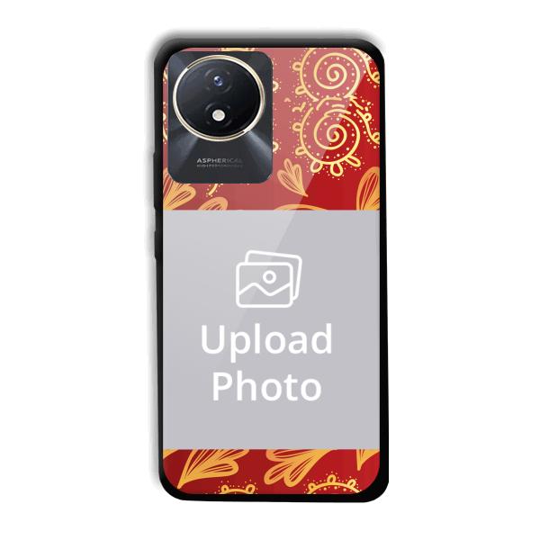 Red Design Customized Printed Back Cover for Vivo Y02t