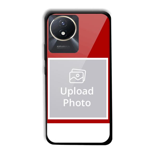 Red & White Customized Printed Back Cover for Vivo Y02t