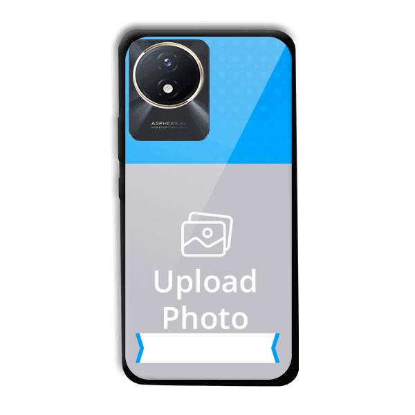 Sky Blue & White Customized Printed Back Cover for Vivo Y02t