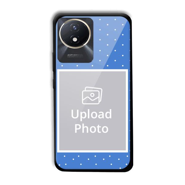 Sky Blue White Customized Printed Back Cover for Vivo Y02t