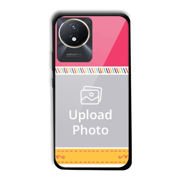 Pink Yellow Customized Printed Back Cover for Vivo Y02t