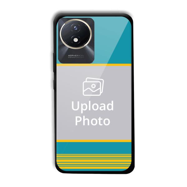 Yellow Blue Design Customized Printed Back Cover for Vivo Y02t