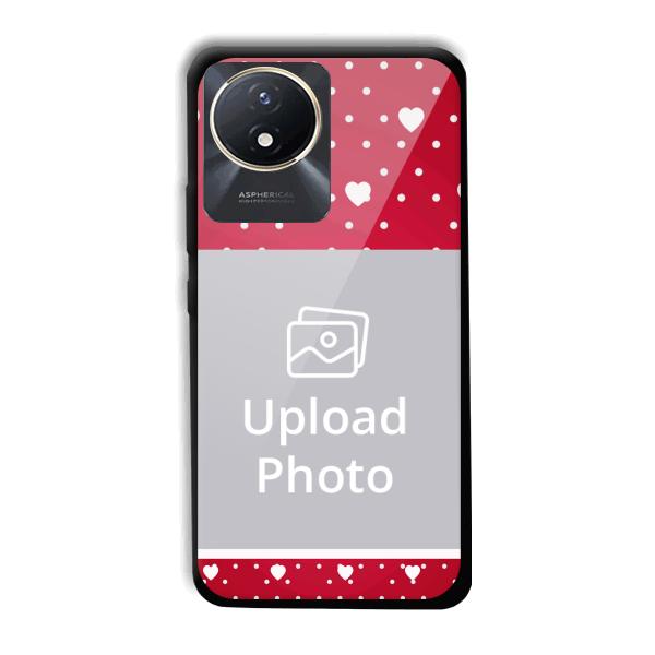White Hearts Customized Printed Back Cover for Vivo Y02t