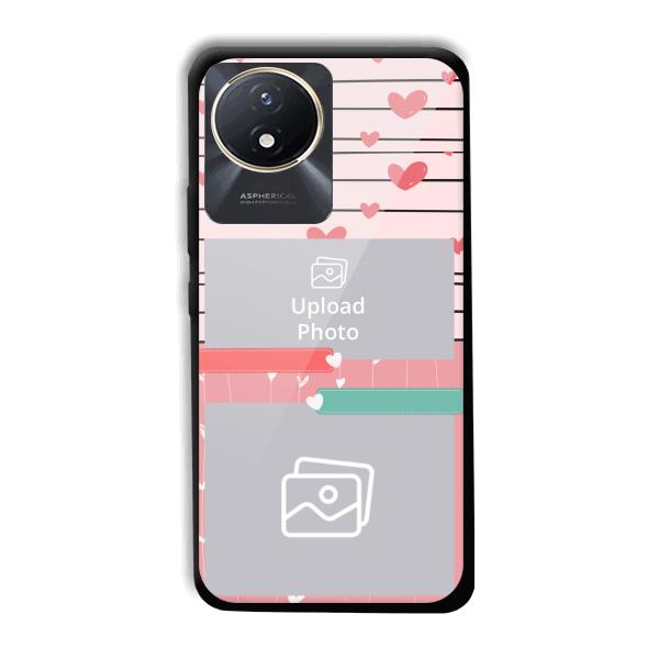 Pink Hearts Customized Printed Back Cover for Vivo Y02t