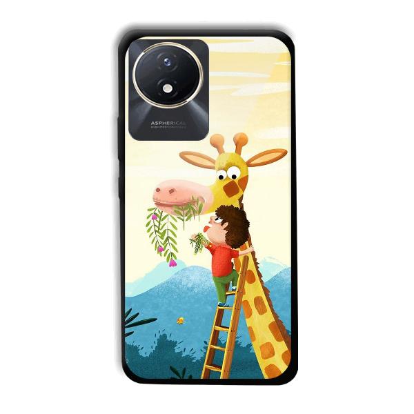 Giraffe & The Boy Phone Customized Printed Back Cover for Vivo Y02t