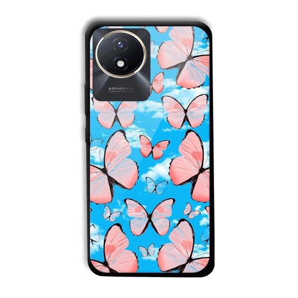 Pink Butterflies Phone Customized Printed Back Cover for Vivo Y02t