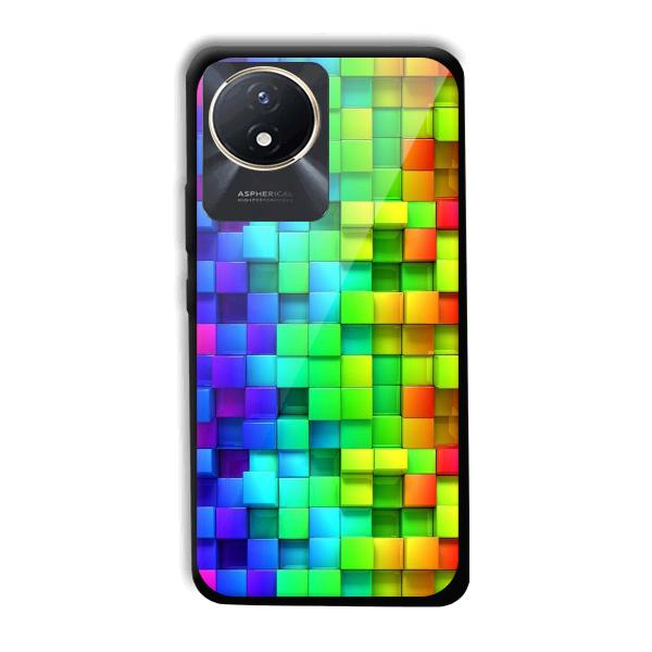 Square Blocks Phone Customized Printed Back Cover for Vivo Y02t