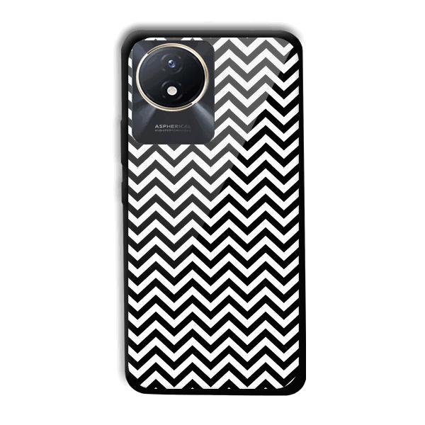 Black White Zig Zag Phone Customized Printed Back Cover for Vivo Y02t