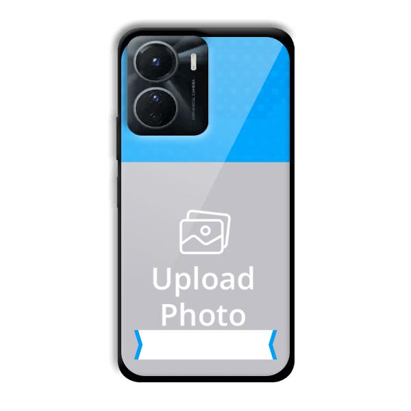 Sky Blue & White Customized Printed Back Cover for Vivo Y16