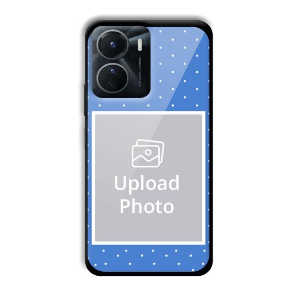 Sky Blue White Customized Printed Back Cover for Vivo Y16