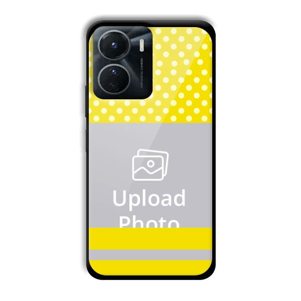 White & Yellow Customized Printed Back Cover for Vivo Y16