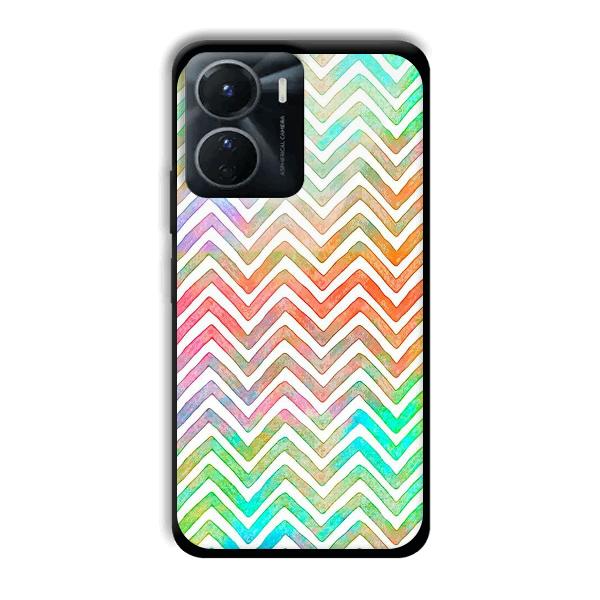 White Zig Zag Pattern Phone Customized Printed Back Cover for Vivo Y16