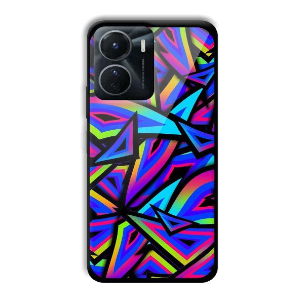 Blue Triangles Phone Customized Printed Back Cover for Vivo Y16