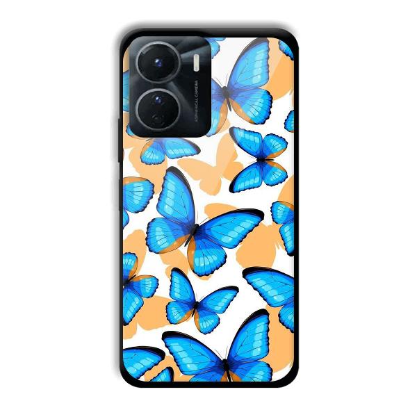 Blue Butterflies Phone Customized Printed Back Cover for Vivo Y16