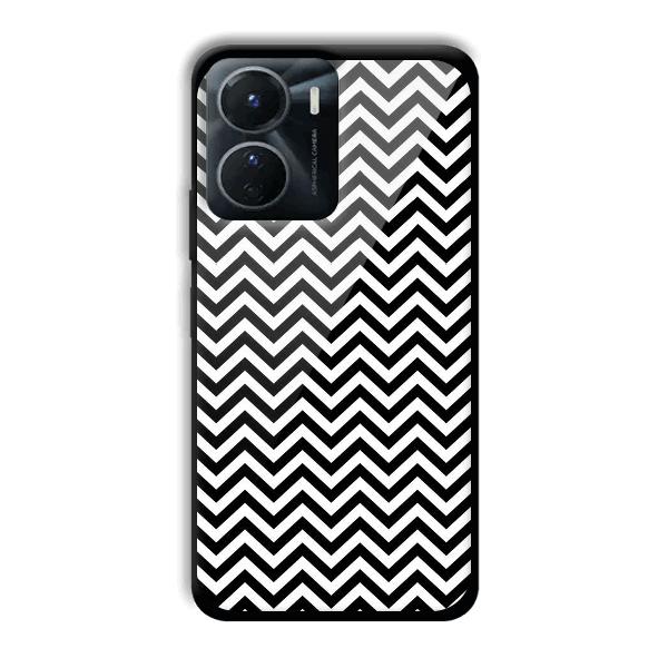 Black White Zig Zag Phone Customized Printed Back Cover for Vivo Y16