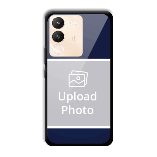 Blue White Customized Printed Back Cover for Vivo Y200 5G