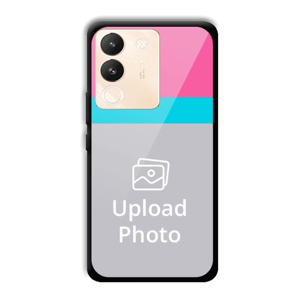Pink & Sky Blue Customized Printed Back Cover for Vivo Y200 5G
