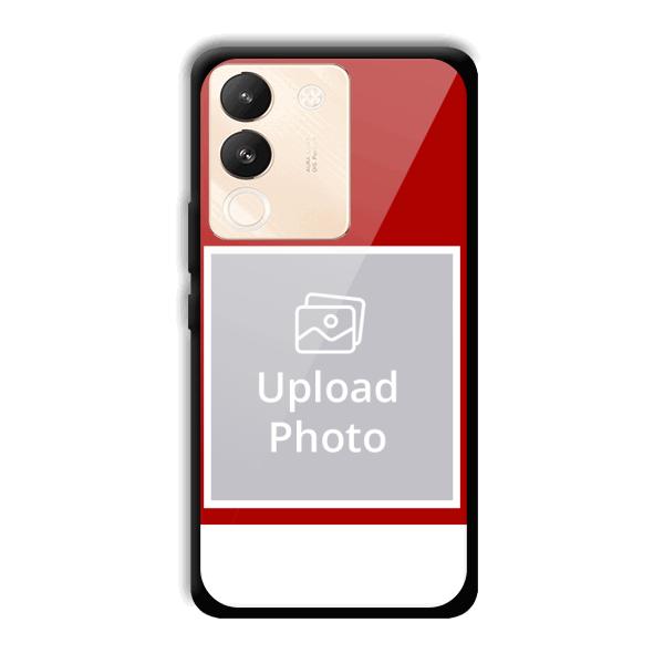 Red & White Customized Printed Back Cover for Vivo Y200 5G