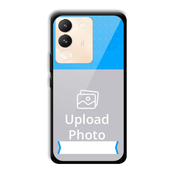 Sky Blue & White Customized Printed Back Cover for Vivo Y200 5G