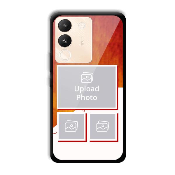 Red White Background Customized Printed Back Cover for Vivo Y200 5G