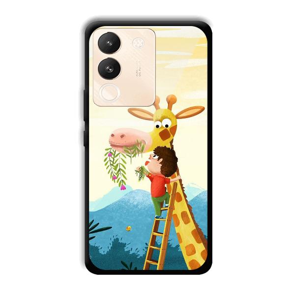 Giraffe & The Boy Phone Customized Printed Back Cover for Vivo Y200 5G