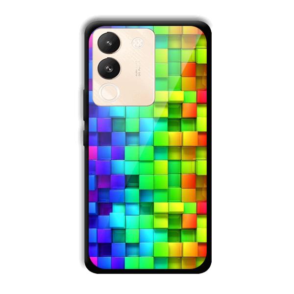 Square Blocks Phone Customized Printed Back Cover for Vivo Y200 5G