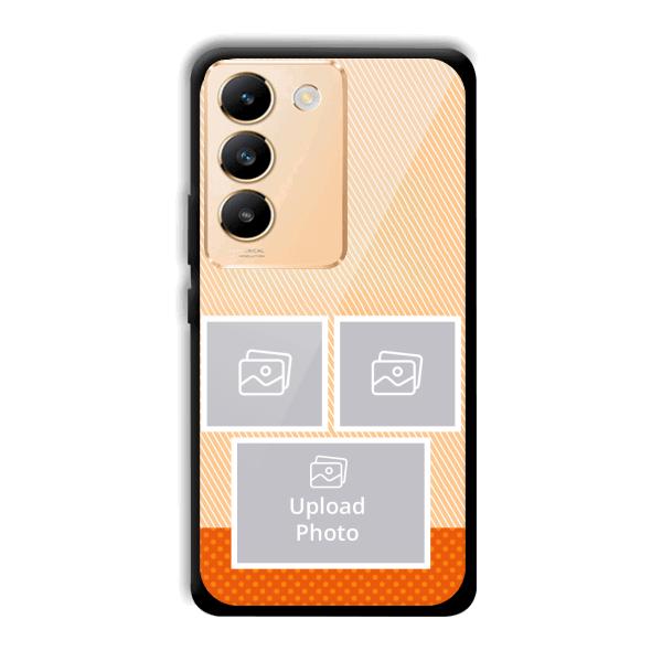 Orange Background Customized Printed Back Cover for Vivo Y200e 5G