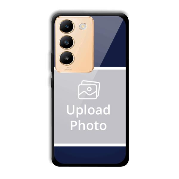 Blue White Customized Printed Back Cover for Vivo Y200e 5G