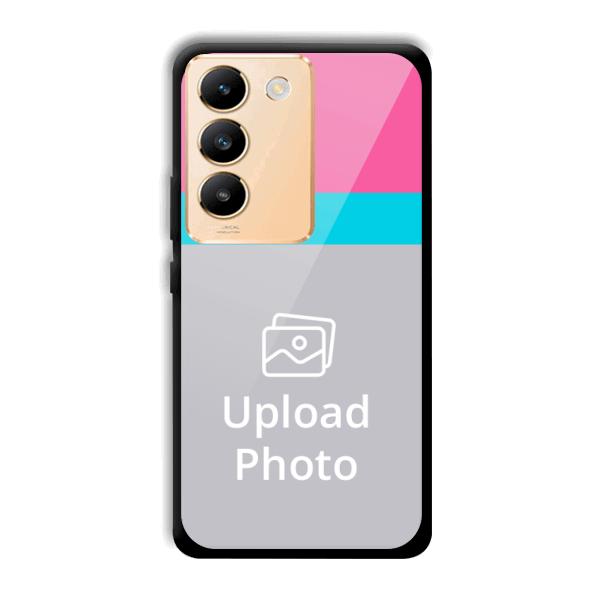Pink & Sky Blue Customized Printed Back Cover for Vivo Y200e 5G