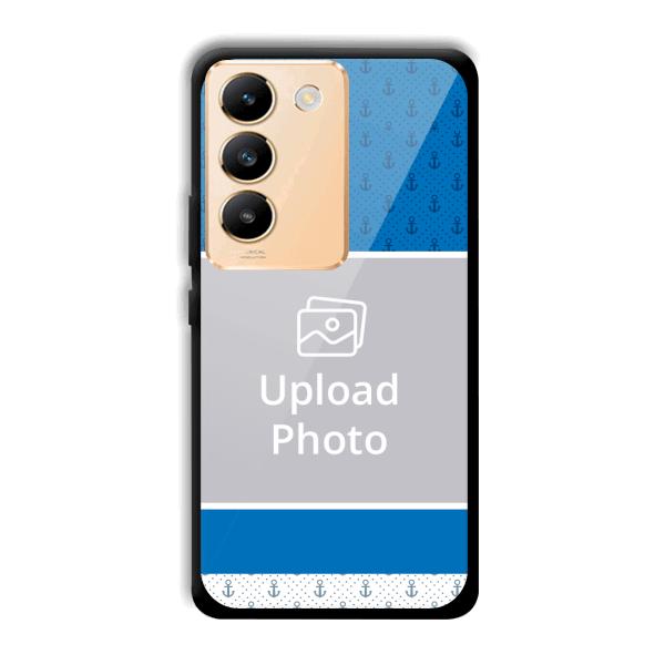 Blue White Design Customized Printed Back Cover for Vivo Y200e 5G