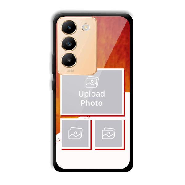 Red White Background Customized Printed Back Cover for Vivo Y200e 5G