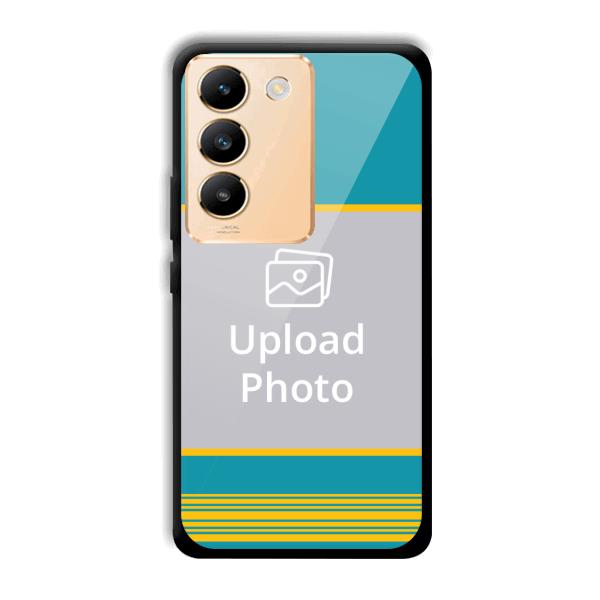 Yellow Blue Design Customized Printed Back Cover for Vivo Y200e 5G