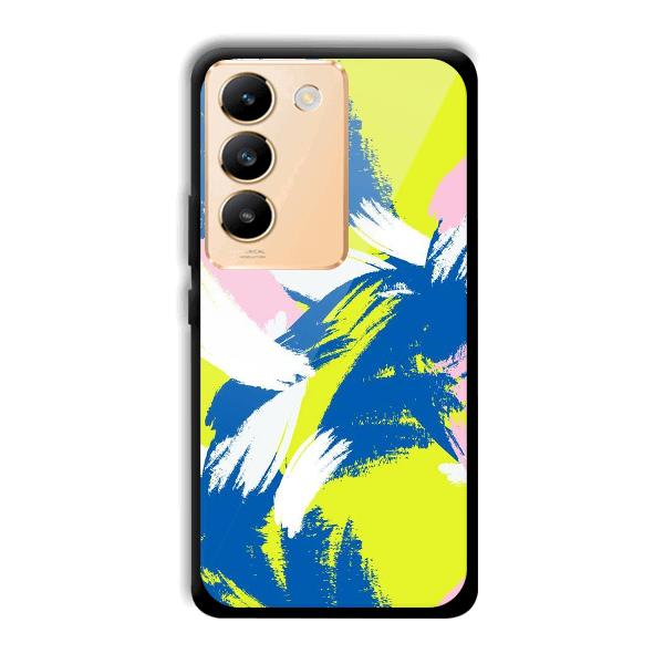 Blue White Pattern Phone Customized Printed Back Cover for Vivo Y200e 5G