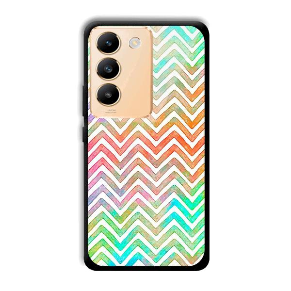White Zig Zag Pattern Phone Customized Printed Back Cover for Vivo Y200e 5G