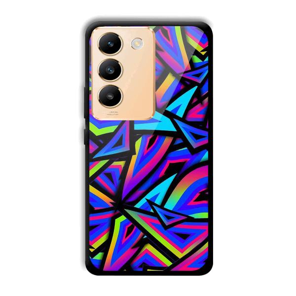 Blue Triangles Phone Customized Printed Back Cover for Vivo Y200e 5G