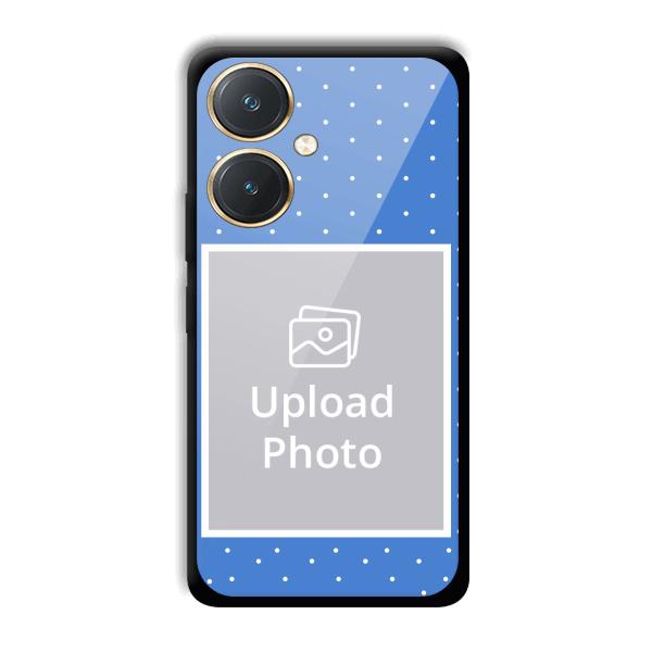Sky Blue White Customized Printed Back Cover for Vivo Y27