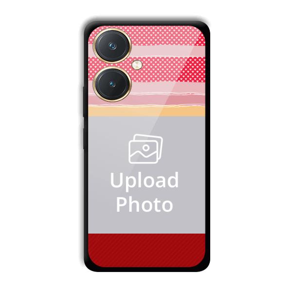 Red Pink Design Customized Printed Back Cover for Vivo Y27