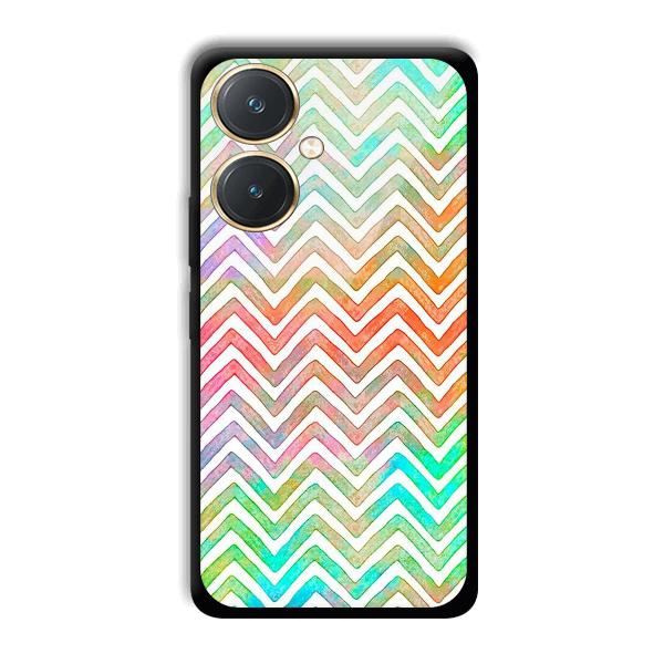 White Zig Zag Pattern Phone Customized Printed Back Cover for Vivo Y27