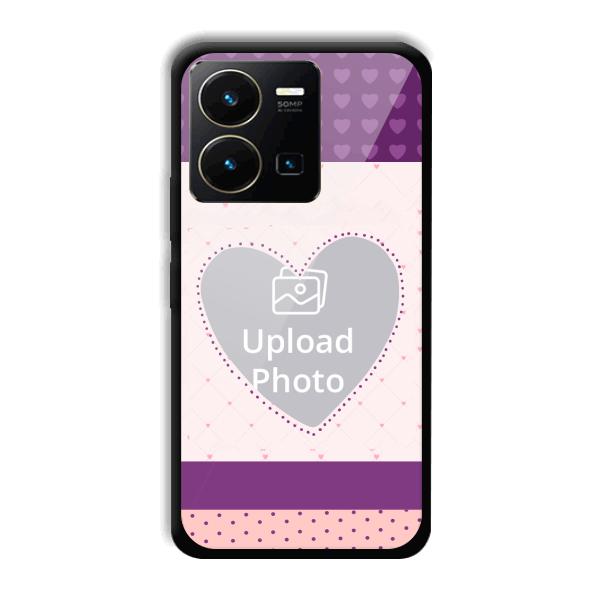 Purple Hearts Customized Printed Back Cover for Vivo Y35