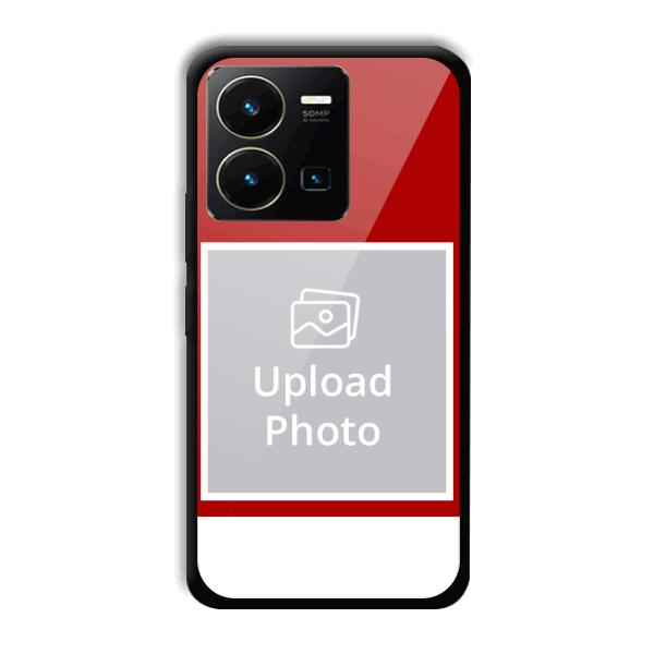 Red & White Customized Printed Back Cover for Vivo Y35