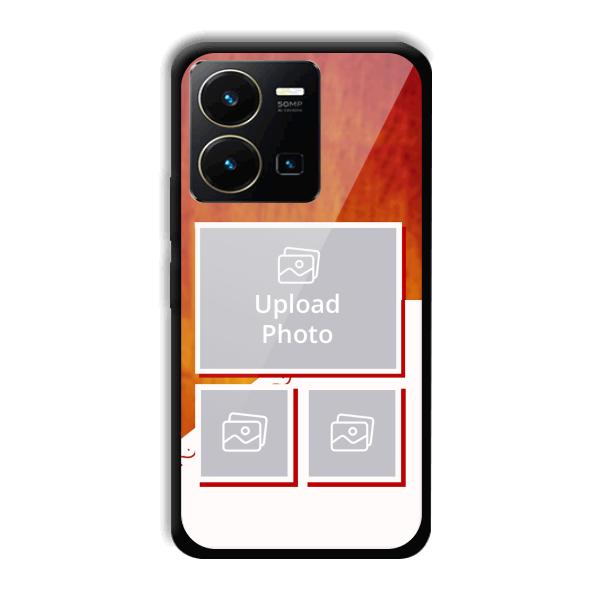 Red White Background Customized Printed Back Cover for Vivo Y35