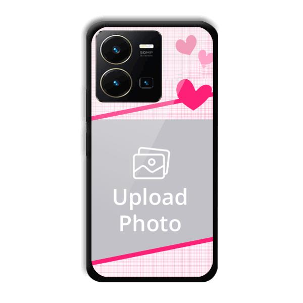 Pink Check Customized Printed Back Cover for Vivo Y35
