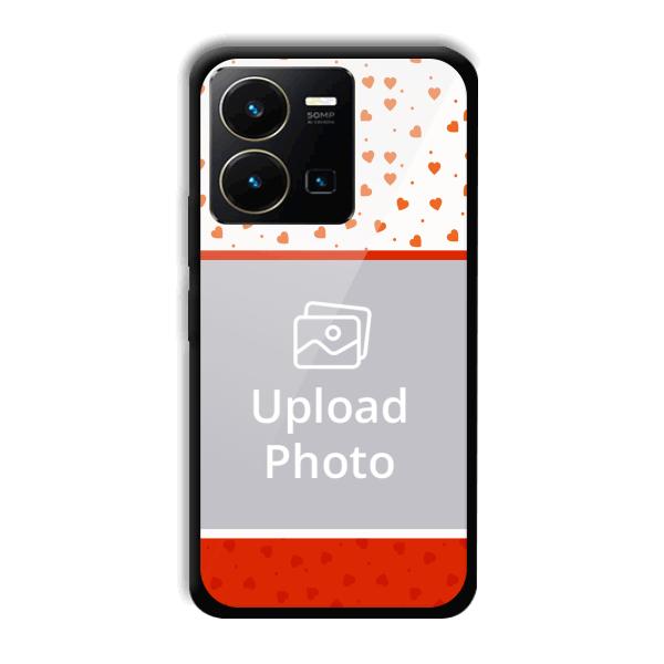 Orange Hearts Customized Printed Back Cover for Vivo Y35