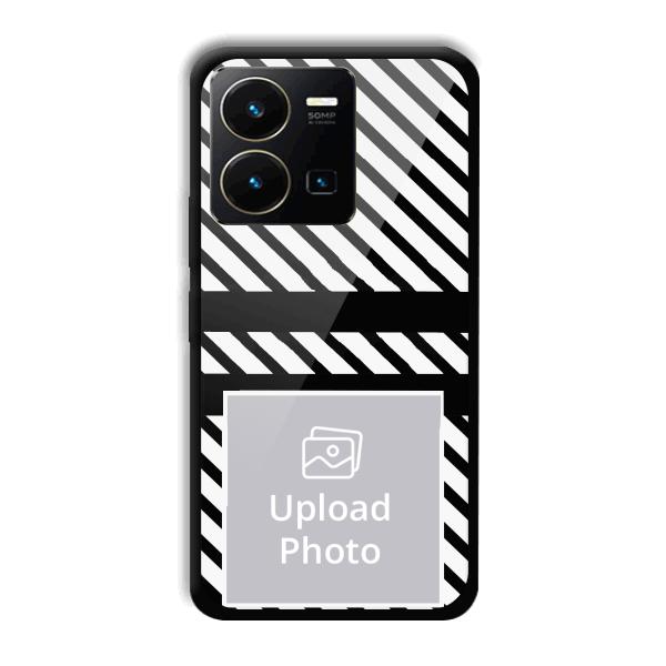 White Black Customized Printed Back Cover for Vivo Y35