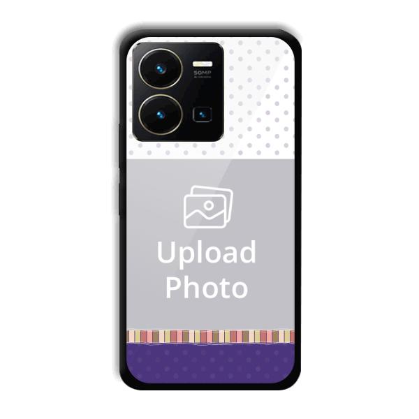 Blue White Customized Printed Back Cover for Vivo Y35