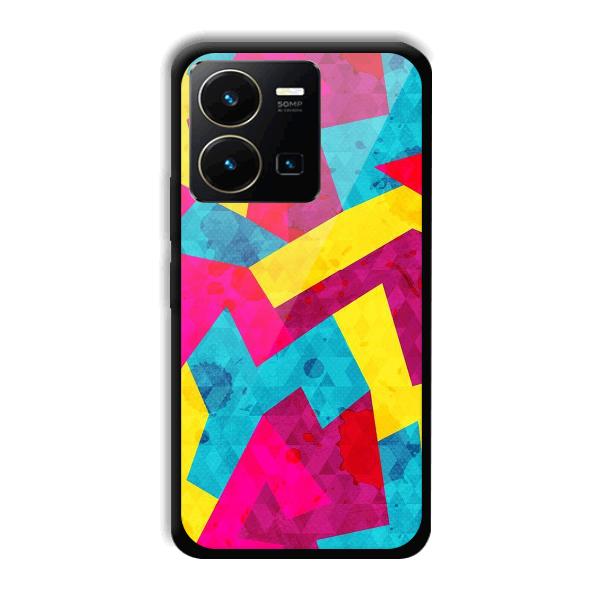 Pink Yellow Pattern Phone Customized Printed Back Cover for Vivo Y35
