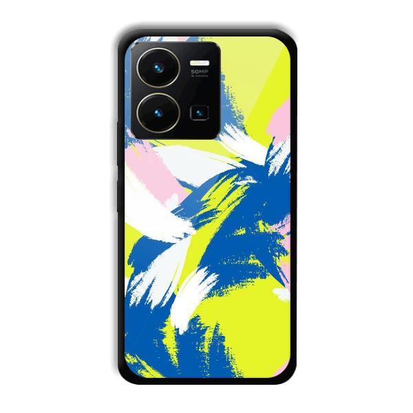 Blue White Pattern Phone Customized Printed Back Cover for Vivo Y35