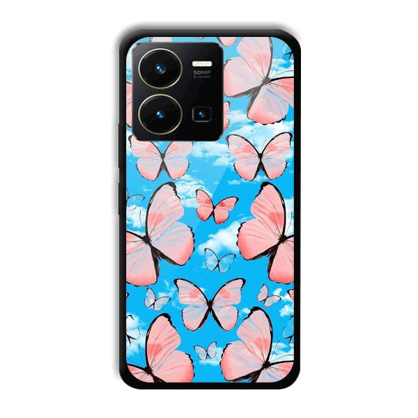 Pink Butterflies Phone Customized Printed Back Cover for Vivo Y35