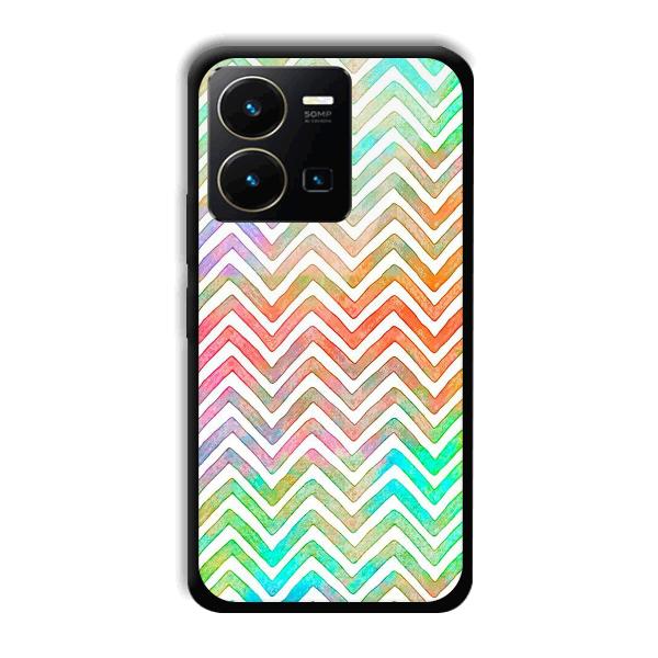 White Zig Zag Pattern Phone Customized Printed Back Cover for Vivo Y35