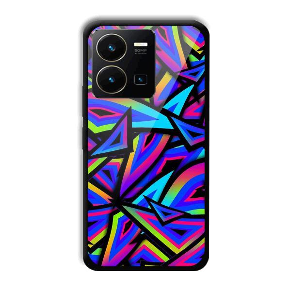 Blue Triangles Phone Customized Printed Back Cover for Vivo Y35